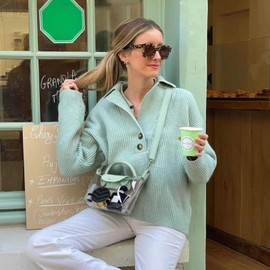 BOSTANTEN Clear Bag for Stadium Approved Small Crossbody Purse Handbags for Concerts Sports Events Mint Green