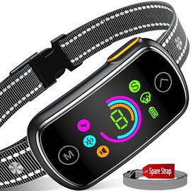 Bark Collar, Bark Collar for Large Medium Dogs, Smart Dog Barking Collar Automatic Stop Bark Collar with Adjustable Sound Vibration Modes and 7 Sensitivity, TC006-20