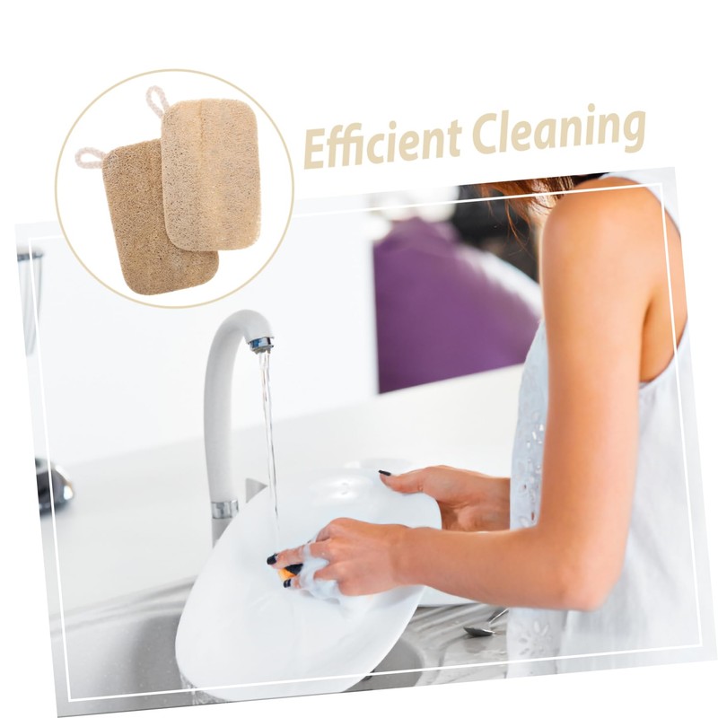 Outanaya 10pcs Natural Loofah Dishwashing Sponges Scrubber for Safe Cleaning