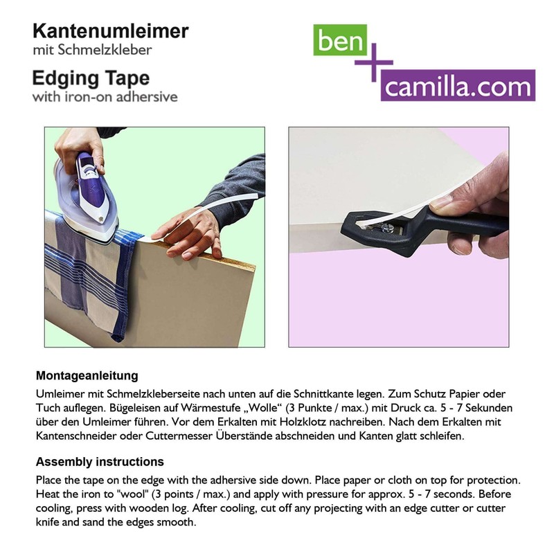 ben+camilla.com Iron-On Edge Tape | White 20 mm x 5