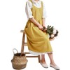 TOPTIE Cotton Linen Apron Cross Back Work Apron, Kitchen Apron,