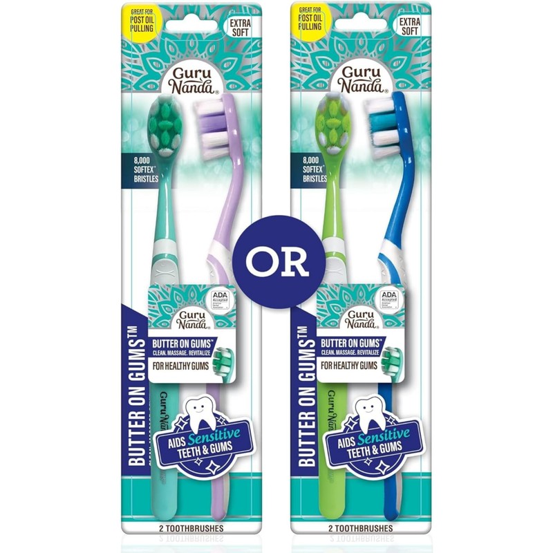 GuruNanda Butter On Gums Toothbrush, ADA Accepted, with 8000+ Ultra