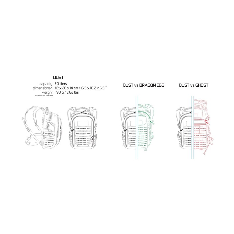 Direct Action Dust Tactical Backpack 20 Liter Capacity