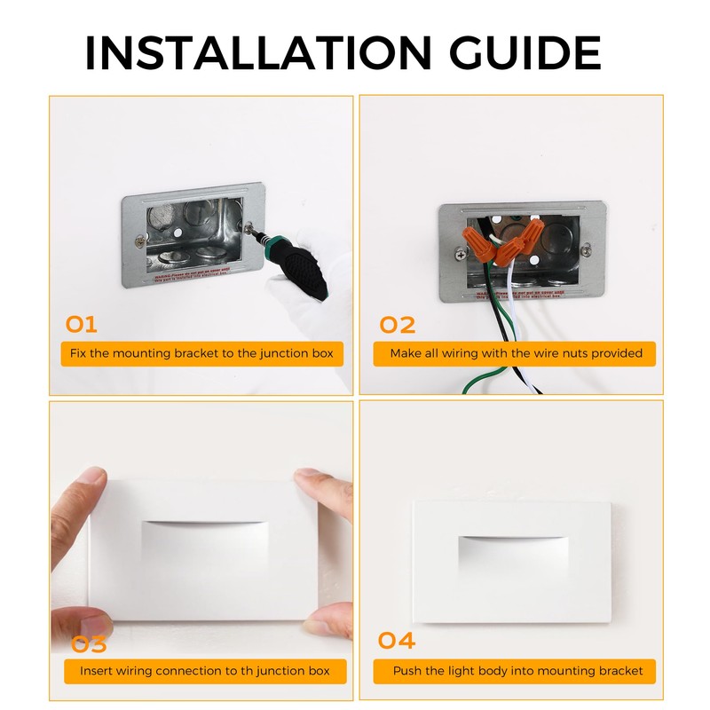 CLOUDY BAY 120V Dimmable LED Indoor Outdoor Step Light,3000K Warm