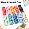 Reusable Travel Utensils Set with Case, 4 Sets Wheat Straw