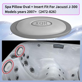 2 Pack 2472-826 Oval Pillow Insert & Back Mount Compatible with Jacuzzi J-300 Series Hot Tub 2007-2013, J-300 Hot Tub Spa Pillow Replacement, Comfortable Headrest Cushion Make Spa More Relaxation