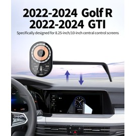 Masergogo Wireless Charging car Phone Holder for Volkswagen Golf GTI 2022-2024 / VW Golf R 2022-2024 Accessories 8/10 inch Screen Fixed Clip,360° Rotation car Phone Mount Compatible with MagSafe