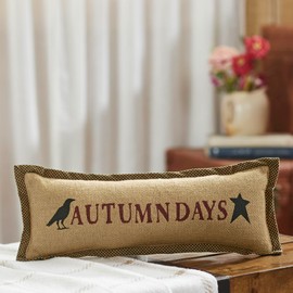 VHC Brands Raven Harvest Autumn Days Pillow 5x15, Decorative Fall Throw Pillow, Primitive Decor for Fall and Thanksgiving