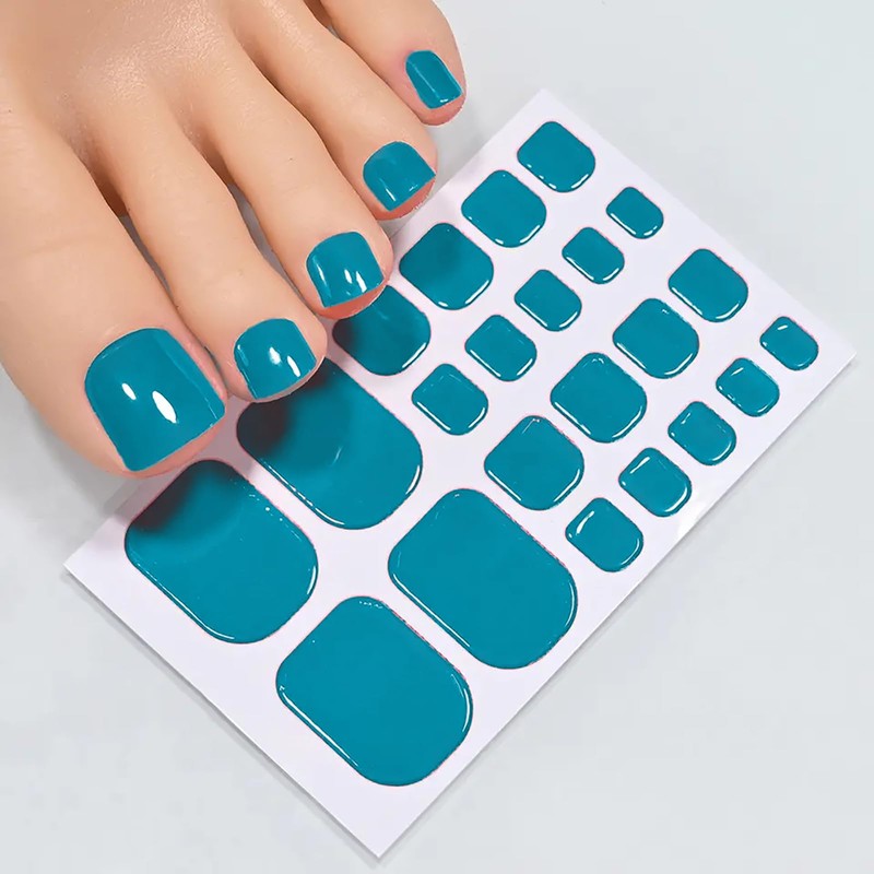 DANNEASY 440PCS/20 Sheets Toe Nail Stickers - Dusky Solid, Toenails