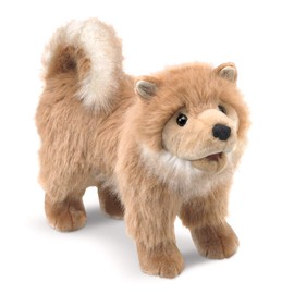 Folkmanis Pomeranian Puppy Hand Puppet, Tan, White, One Size