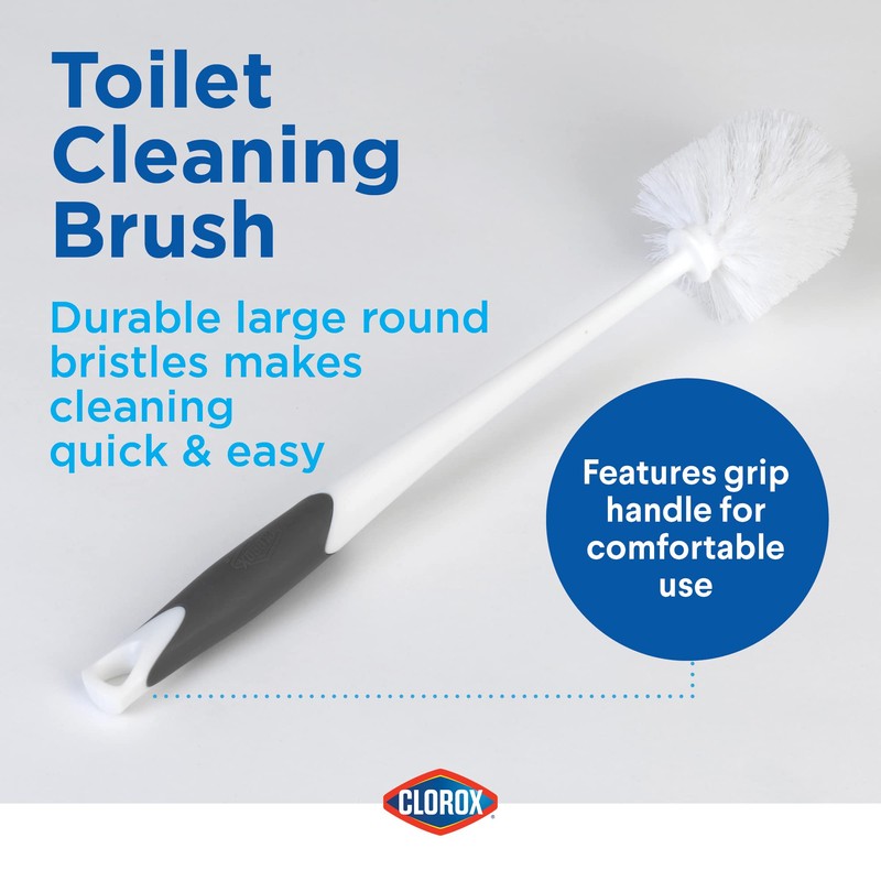 Clorox Toilet Plunger and Bowl Brush Combo with Caddy, 6.75