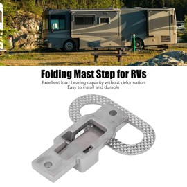 Sorandy Marine Folding Mast Step, 316 Stainless Steel Marine Folding Pedal Heavy Duty Boat Transom Step Marine Folding Foot Pedal Handle for Boat, Camper, Trailer, Recreational Vehicle