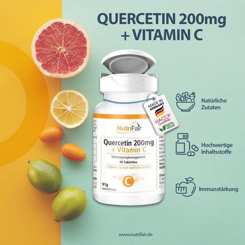 Quercetin 200mg + Vitamin C - with 495mg Vitamin C