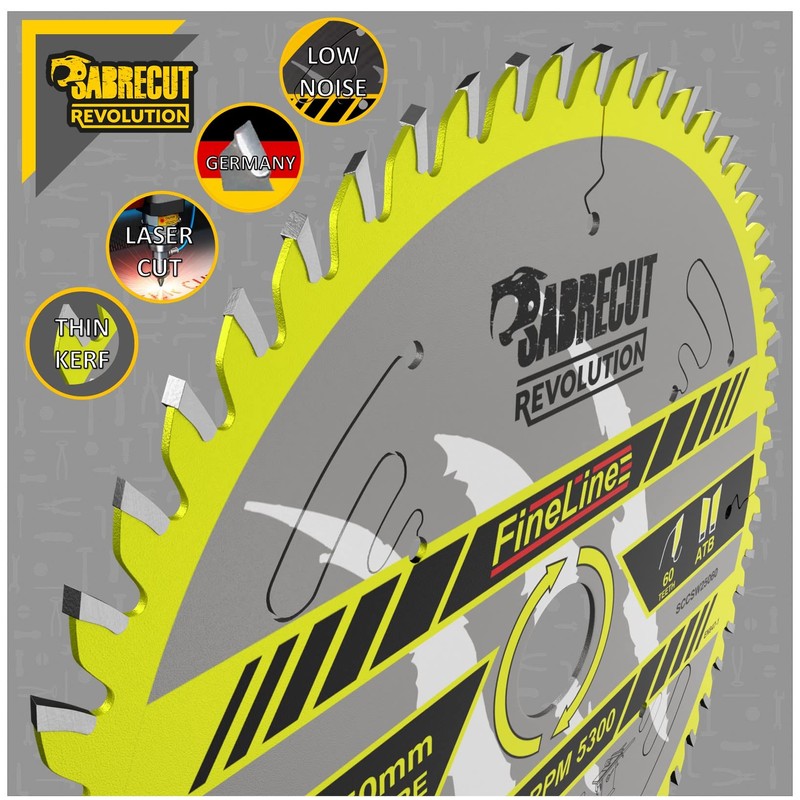 1 x SCCSW25060 SabreCut 250mm 60T x 30mm Bore Fineline