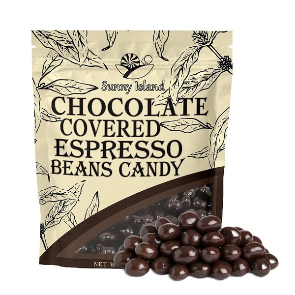 Dark Chocolate Covered Roasted Espresso Coffee Beans, Premium Gourmet Candy, 2 Pound Bag