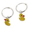 Touch Jewellery 925 Sterling Silver Hoop Earring with Dangling Duck