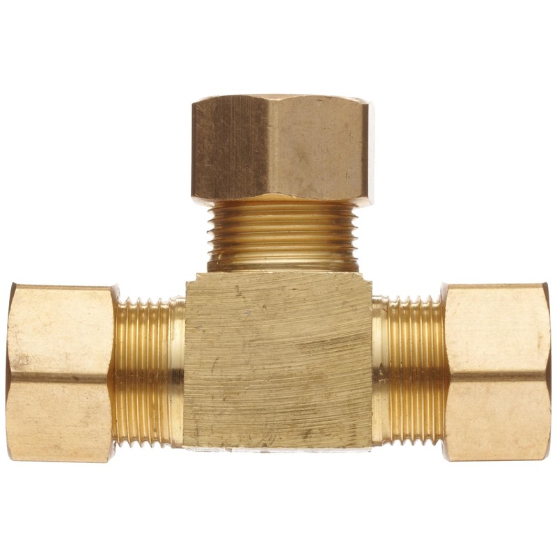 Anderson Metals-50064-05 Brass Tube Fitting, Tee, 5/16" x 5/16" x