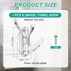 PATIKIL Swivel Towel Hooks Foldable Towel Hook Clothes Hooks Hanger