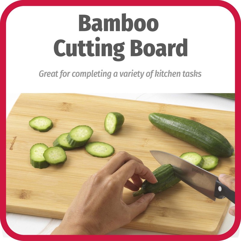 GoodCook Everyday 10" x 14" Bamboo Cutting Board, Durable Edge-Grain