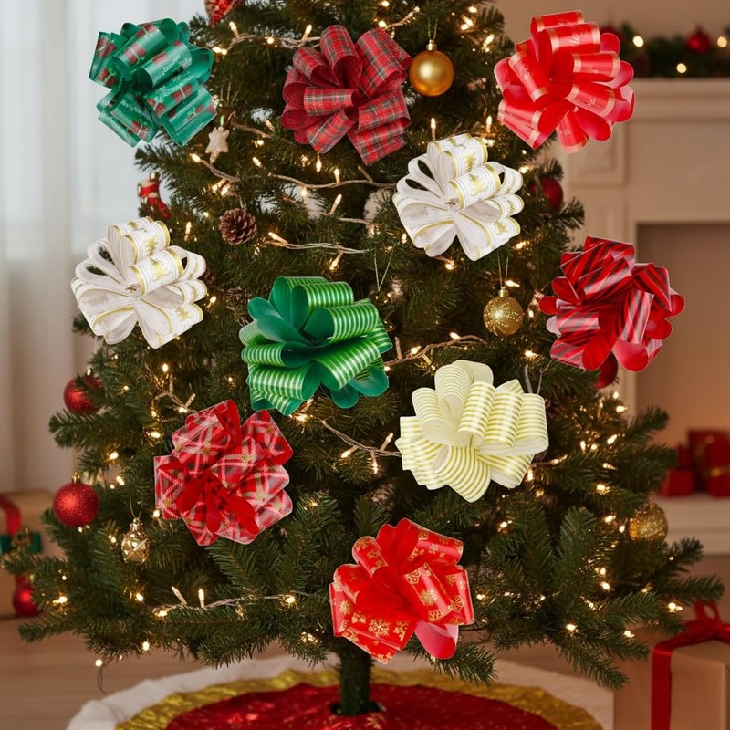 ONTODEX 27PCS Christmas Gift Wrap Bows for Presents, Xmas Pull