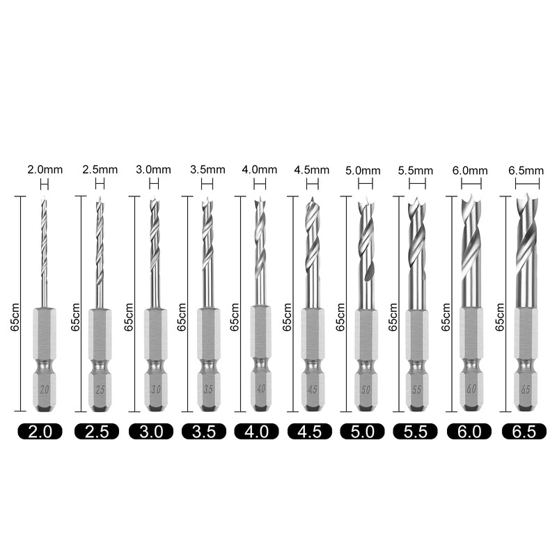 OIENNI GL806 Short Drill, Hex Shaft Drill Set, Woodworking Drill,