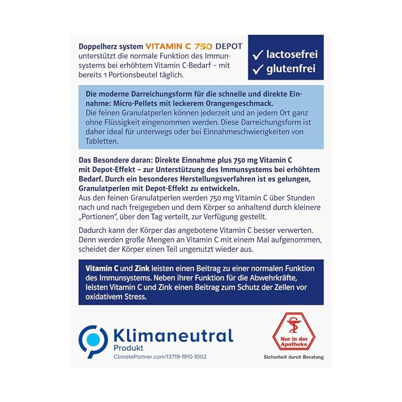 Doppelherz System Vitamin C 750 Depot - For the Defense
