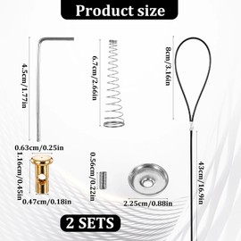 2 Sets Gate Latch Cable Pull, Spring Loaded Latch String, Black Spring with Adjustable Door Latch Gate Opener, Fence Gate Pull Lock Latch Opener for Wooden Fence Gate Latch, Garden Wood Gate Latch