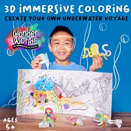 Creativity for Kids Wonder Worlds 3D Coloring Craft Kit: Underwater Adventure - Arts and Crafts for Kids Ages 5-7+, DIY Kit and Art Set for Kids, Kids Gifts for Boys and Girls