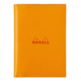 Rhodia cfa5pucvor PU Leather Cover, Orange (Stapled Notebook, A5, 0.2 inch (5 mm) Square Rule, Orange Included