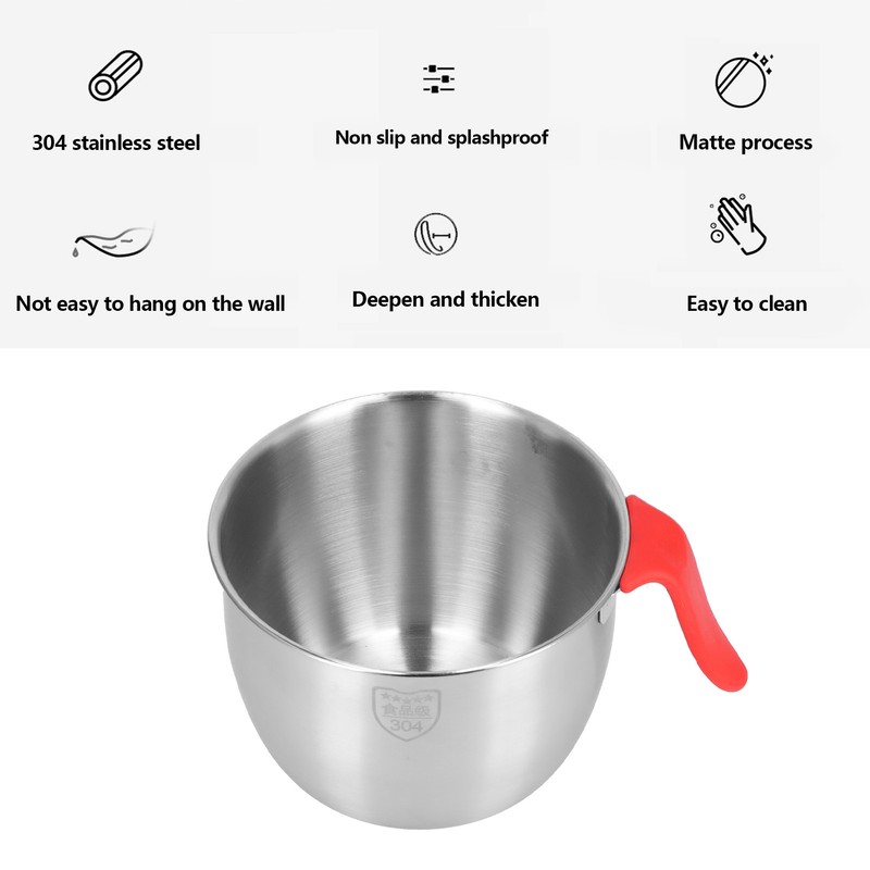 Stainless Steel Mixing Bowl with Handle Non Slip Deepen Splashproof
