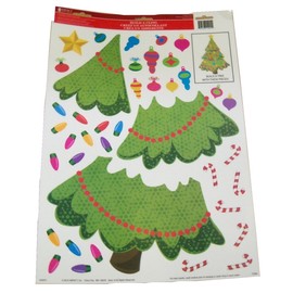 Impact Innovations Christmas Reusable Window Clings ~ Build Your Own Christmas Tree (40 Clings, 1 Sheet)