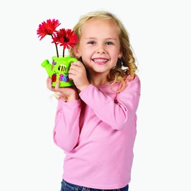 Fun Express 5" x 3 1/2" DIY Ceramic Watering Can Planter Coloring Crafts - 12 Pieces - Great for Classroom, Church and at Home Crafts for Kids