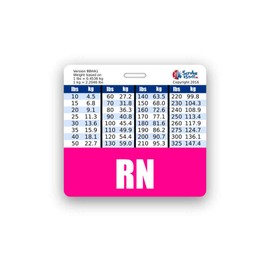 RN Badge Buddy Horizontal w/Height & Weight Conversion Charts (Standard, Pink)