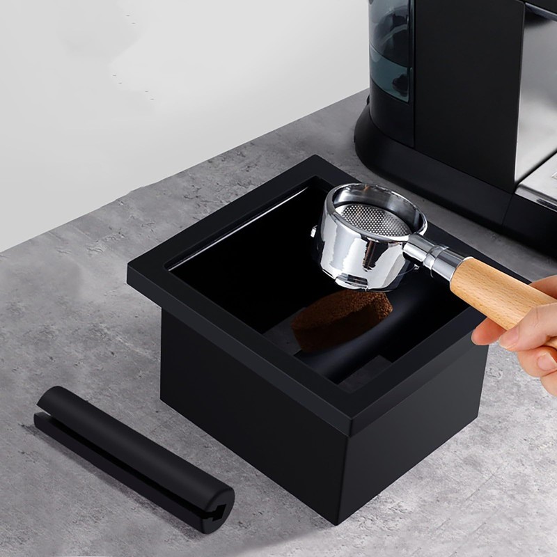 Espresso Knock Box Chute, Stainless Steel Built-in Desktop Coffee Knock