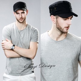 Comhats Mens Cotton Army Caps Military Hats Baseball Peaked Cap Golf Walking Combat Cap Sun UV Cap 58-60CM Black