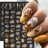 9 Sheets Fall Nail Stickers 3D Self-Adhesive Autumn Maple Leaf