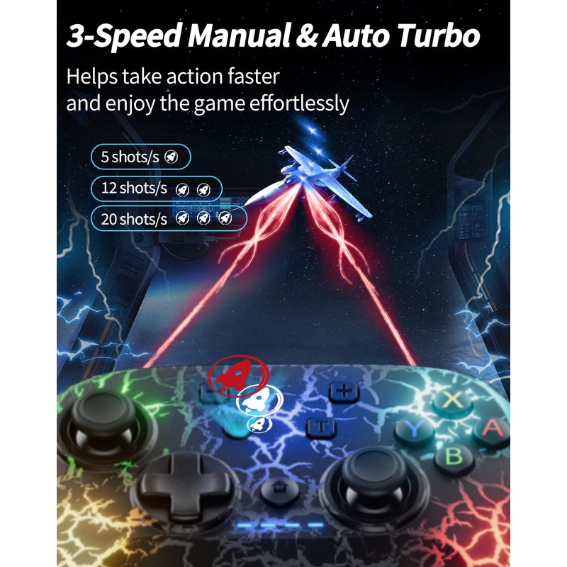 2 Pack Wireless Switch Controller, 1000mAh Switch Pro Controller with