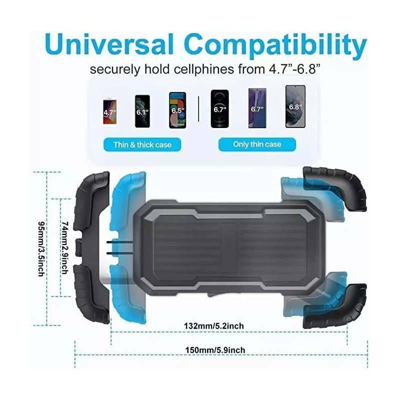 PUNKZZ Soporte Para Celular Moto/bicicleta, Base Porta Teléfono360°