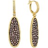 Citerna Silver and Gold Plated Oval Drop Earrings Filled with
