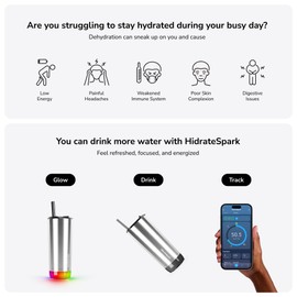 Hidrate Spark PRO 591ml Tumbler Brushed SS + 3 Bonus Straws