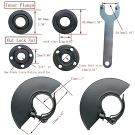 122886-3 4.5" 115mm Angle Grinder Flange Angle Wrench Metal Lock Nut Fit to Makita GA4530 GA4534 9557NB BGA452 XGA01 GA4530K XAG03M XAG03MB XAG03Z XAG04T