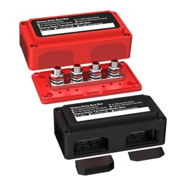 IZTOSS Bus Bar 12v Waterproof Power Distribution Block with 4 x 5/16"(M8) Terminal Studs Heavy Duty Battery Marine Bus Bar for Automotive Marine RV Truck - Positive & Negative