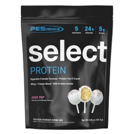 PEScience Select Protein Powder, Whey and Casein Blend, Clean Protein Powder for Women and Men, Low Calorie, Low Carb, Keto Friendly, Gluten Free, Cake Pop, 5 Servings