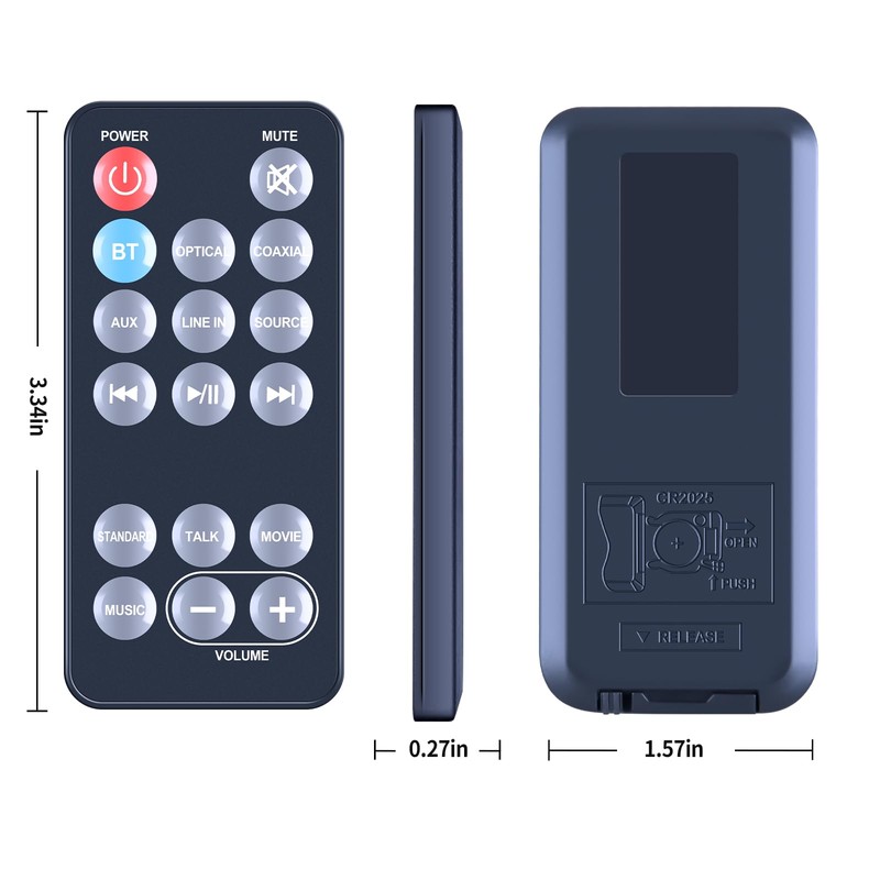 Remote Control Replacement Only for lIive ITB259 REM-ITB259 Soundbar Speaker