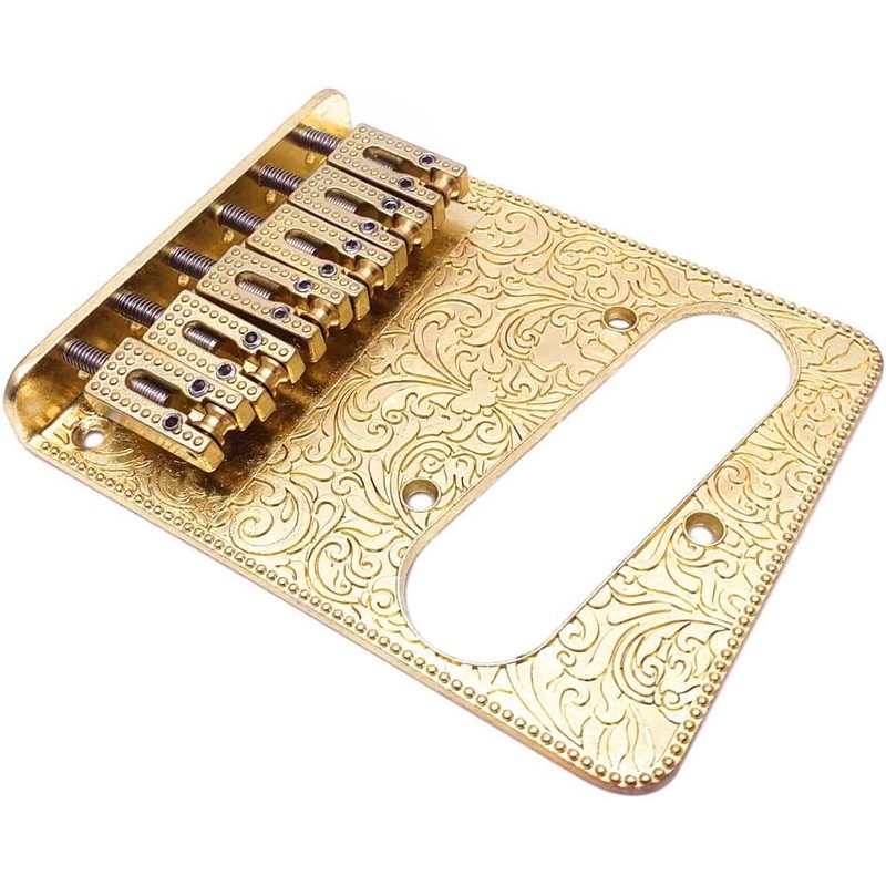 Jiayouy Carved Roller Telecaster Bridge 6 String Saddle Bridge Plate