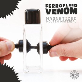 Ferrofluid Venom Magnetic Liquid - Desktop Accessory Interactive Toy - Black Magnetic Liquid in a Bottle with 2 Magnets
