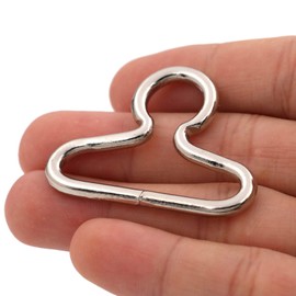 Amanaote Silvery 1.5"X0.4" Inner Oval Dimension with 0.45" Circular Hole Dia Triangle Ring Buckle for Strap Pack of 6