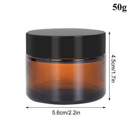 Amber Glass Empty Jar 6 Pack Jars Cream Jars 30ml/50ml Brown Glass Jars Empty Refillable Jars Brown Ointment Jars for Women Girls Cosmetics Creams Lotions Essential Oils Powder (50g)