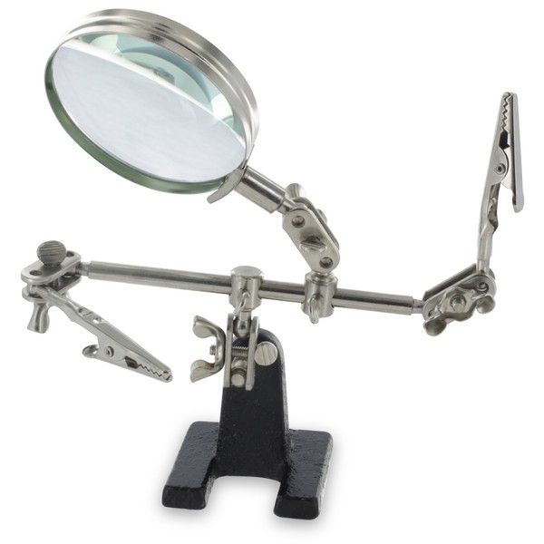 Ram-Pro Helping Hands Magnifier Glass Stand with Alligator Clips - 4X Magnifying Lens, Perfect for Soldering, Crafting & Inspecting Micro Objects