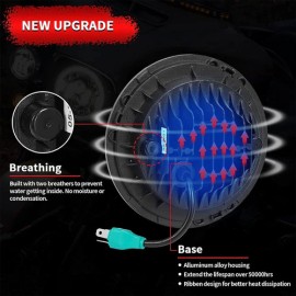 Unbranded 2PCS 7" Round LED Headlights Hi/Lo Beam Fit Chevy Nova 1969 1970 1971 1972- 1979